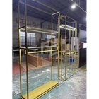 Display Rack Clothes Middle End Golden Garment/clothes/bridal/wedding Dress Customized Displays Racks