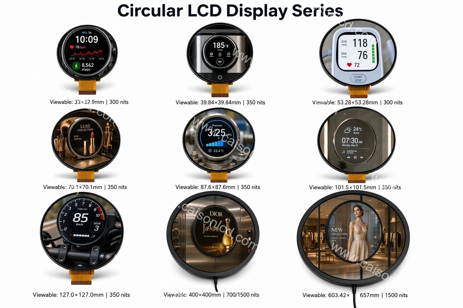 product 236 inch circle lcd 12801280 with 1500 nits for shoe stores specialty stores cosmetics store walls lcd screen advertising-9