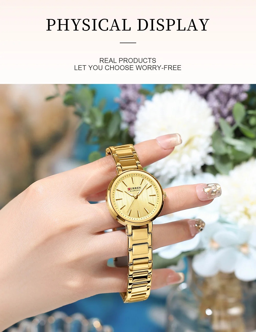 CURREN 9109 Luxury Fashion Luminous Hands Women Wristwatch Stainless Steel Strap Waterproof Watches Quartz Movement Top Watch