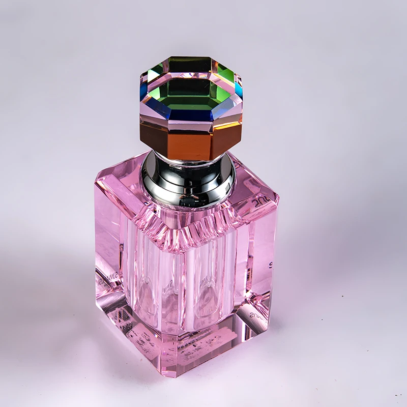 product new product pink square beautiful fashion glass empty bottle 12ml customizable sleeping perfume bottle-4