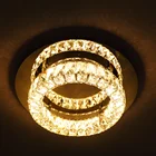Hot Sale Manufacturer Supply Chrome And Crystal Integrated LED Flush Mounted Ceiling Lights Chandelier