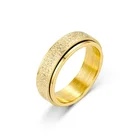Ring Rings Factory Wholesale Stainless Steel Frosted Ring Classic Rotatable Decompression Gold Plated Couple Rings