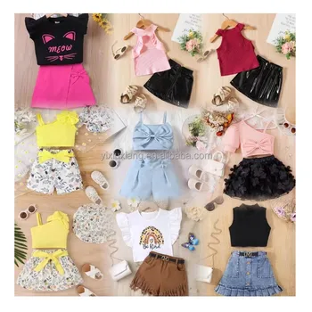 High quality new fashion girl floral cotton two-piece set