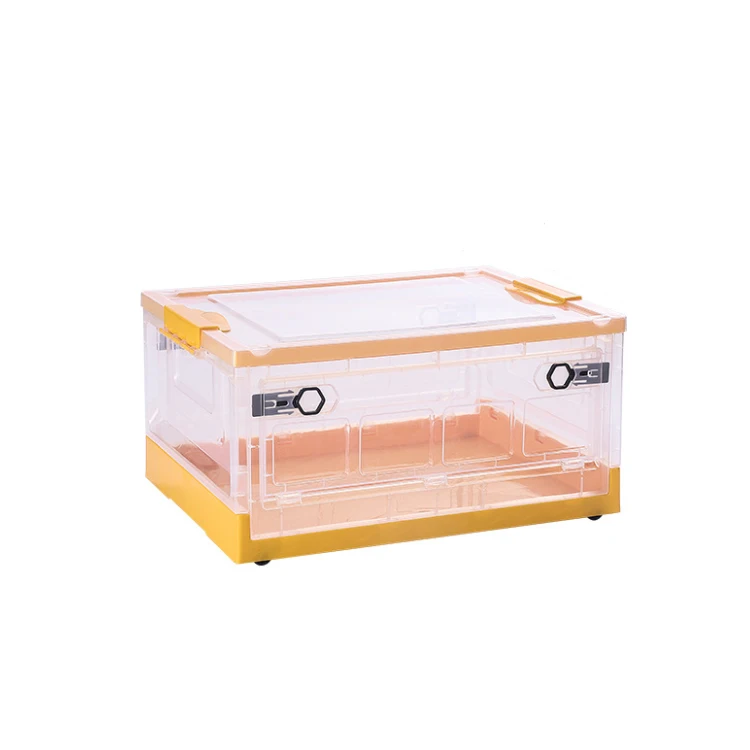 Clear Foldable Drink Organization Storage Box Large Capacity Box with Lid