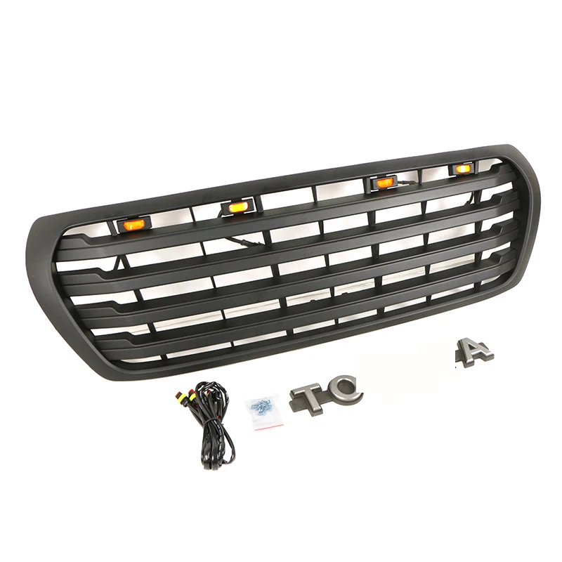 product auto parts black front grille with grille light fit for landcrusier lc200 2007 2015-57