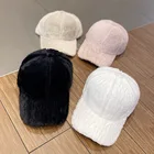 2021 New Design Fashion Faux Fur Warm Protection Solid Color Wholesale High Quality Baseball Hat Popular