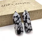 Obsidian Obsidian Gemstones Points Wholesale Snowflake Obsidian Worry Stone Processing Snowflakes Obsidian Point
