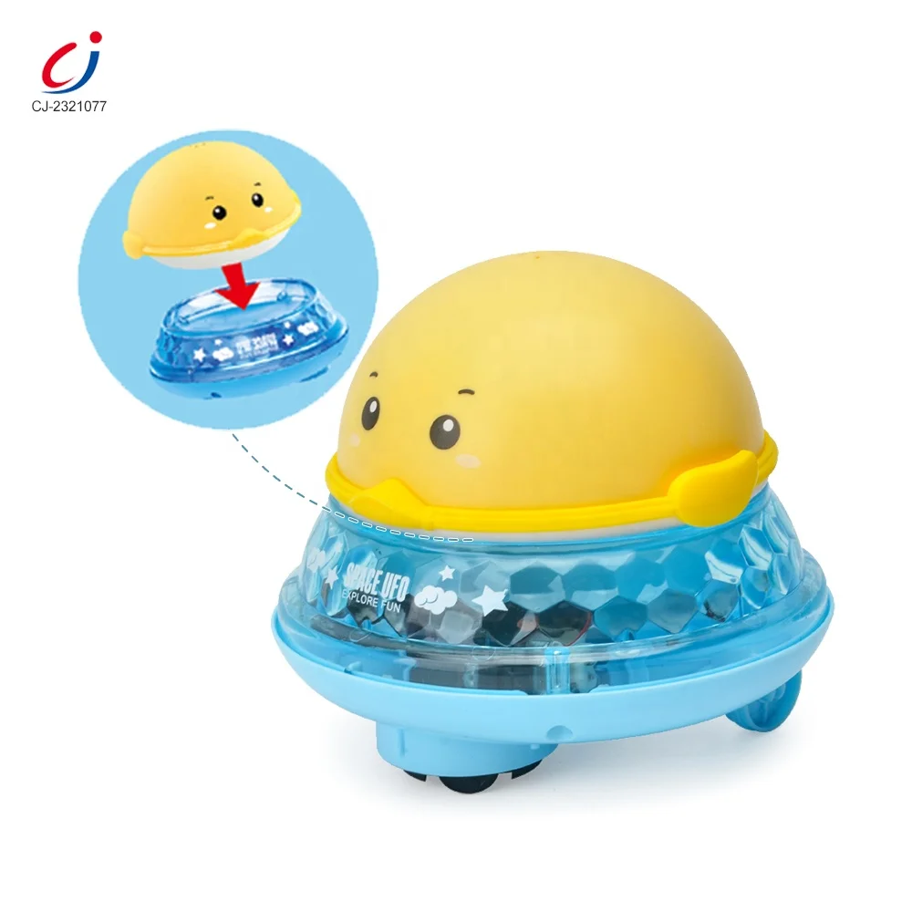 Chengji bathing water play toys spraying squirt toy led 2 in 1 electric bathroom children's duck induction water spray bath toys