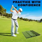 Golf Factory Golf Mat Foldable Tri-turf Golf Hitting Mat24x24inch 3 In 1 Golf Putting Aids