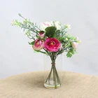 Flower Flowers Artificial Rose Flower Wedding Rose Artificial Mix Flowers In Glass For Home Decoration H 30.48 Cm