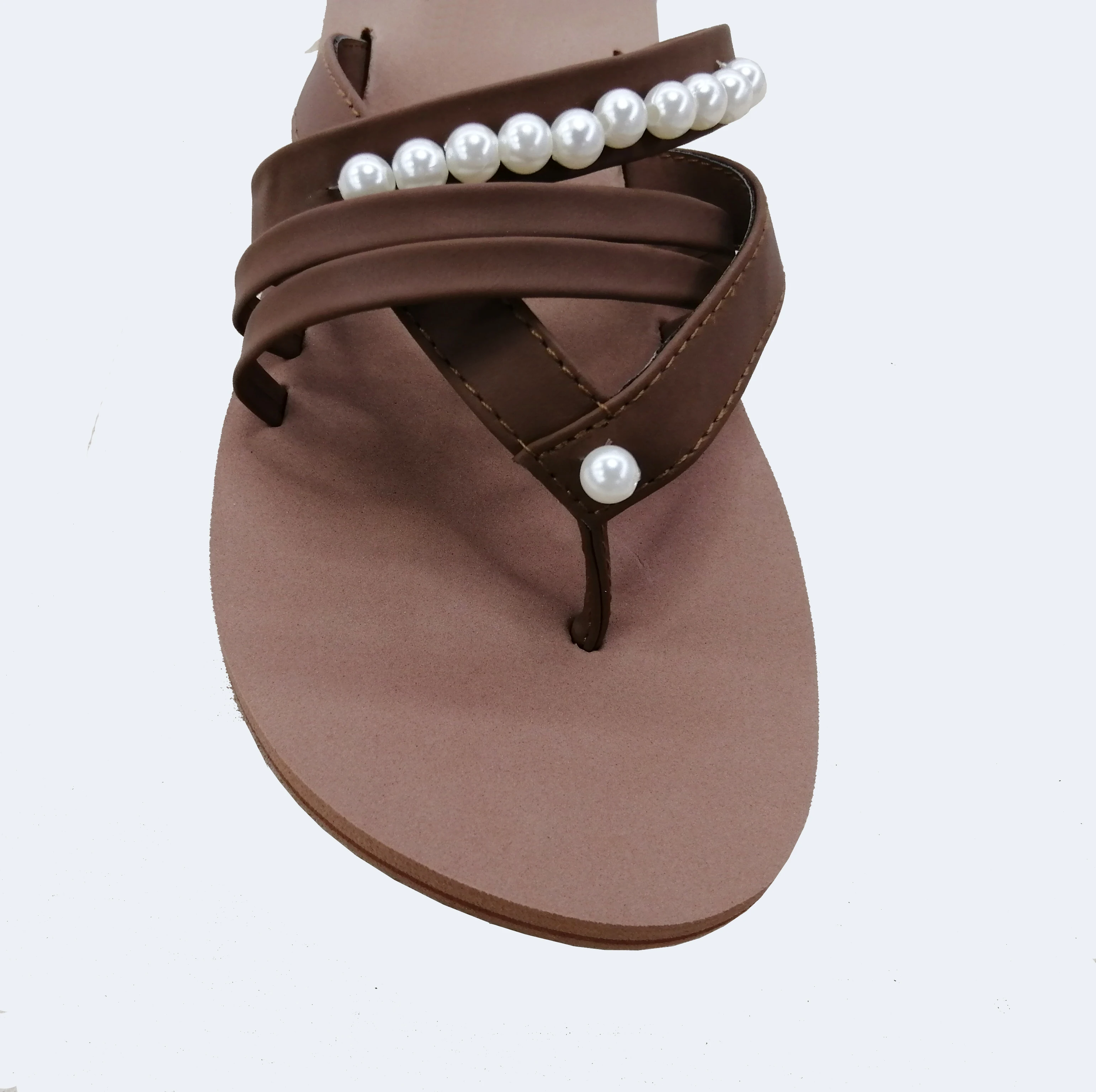 Lady fashion pearl beach sandals women slippers for summer