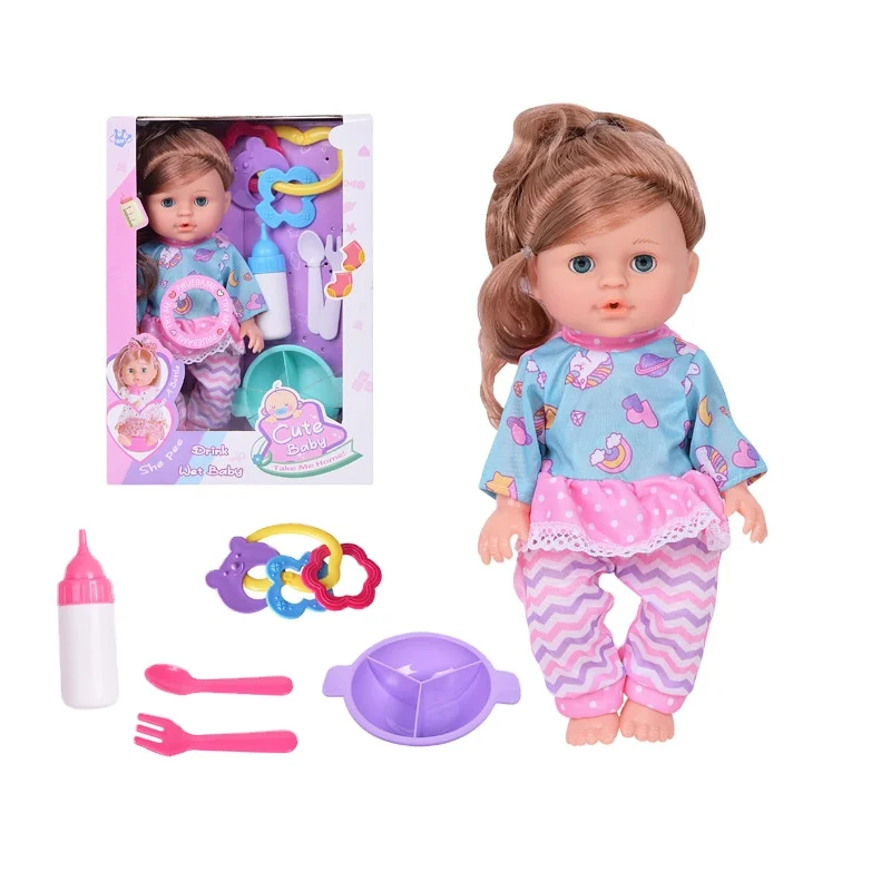 EPT Kids Pretend Play 12 Inch Pee Doll Toys IC Girl Pee Doll Toy Newborn Lovely Baby Doll Girl For Kids