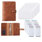 Blue PU Leather Notebook Binder Refillable A6 6 Ring Budget Binder