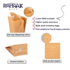 Pouch In Stock Custom Logo Packaging Flat Bottom Pouch Recyclable Coffee Bag With Zipper