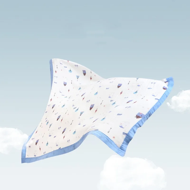 Wholesale 4-Ply Gauze Bamboo Textile Bath Towel Newborn Cotton Quilt Summer Soft Towel Baby Blanket