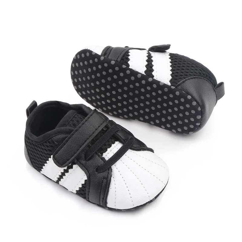 Shell Head Color Mesh Breathable Slashes Baby Soft Soled Toddler Shoes for Girls and Boys factory