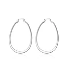 Silver Hoop Earrings Fashion Simple Style Silver Plated Copper Jewellery Hoop Earrings For Women