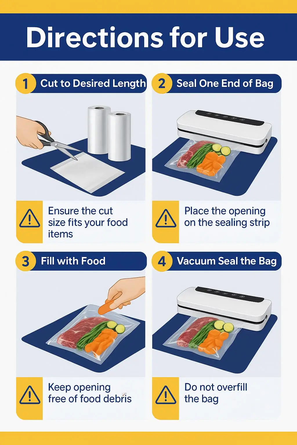 Custom Printed Microwaveable PE Vacuum Sealer Bags Heat Seal Handle Odor Proof for Sous Vide Food Storage Flour Fertilizer Feed - detail 8