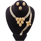 Jewelry Set India Gold Lady 4 Pieces Zircon Jewelry African Luxury Accessories Set