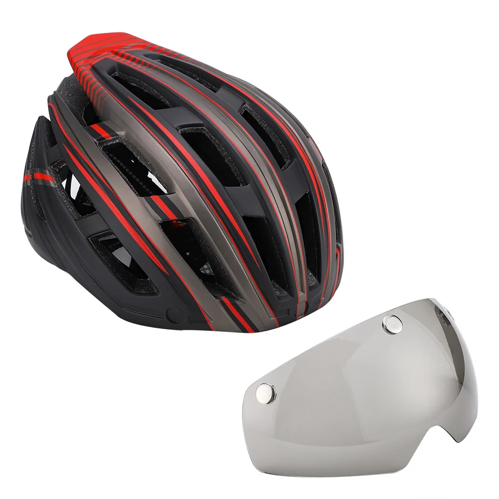 Details about   Road Mountain Bike Helmet with Rear Light Visor Riding Bicycle Cycling Helmets 
