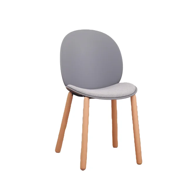 Nodic Style Modern Design PP Plastic Dining Chair with Stable Europe Beech Wood Legs Kitchen Living Room Restaurant Hotel Use