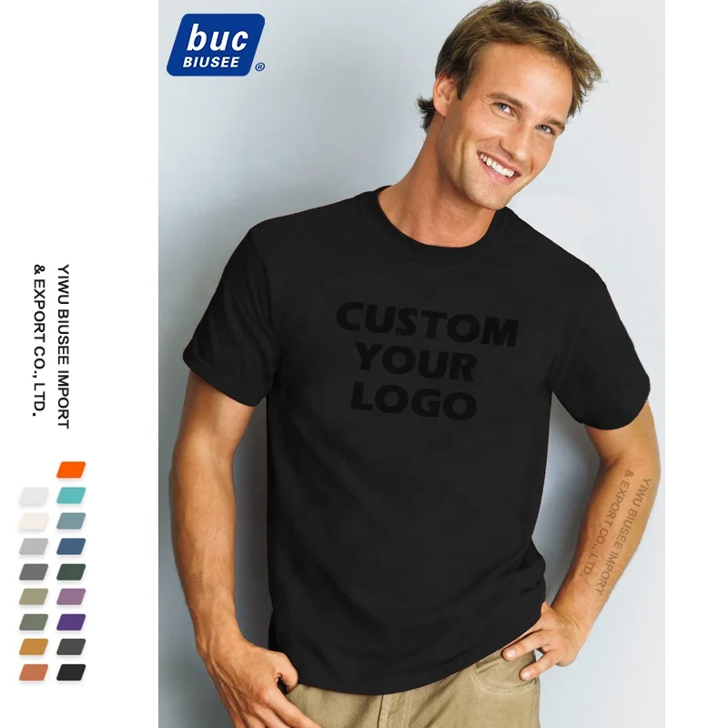 High Quality 100% Cotton Men Silk Screen Printing T-shirt Custom Printing Brand Logo Blank Plus Size T Shirt