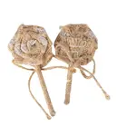 Wedding Burlap Flower Rustic Boutonniere Corsage For Wedding