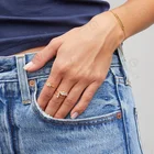 Jewelry Rings Rings Gemnel Stone Jewelry Set Baguette CZ Stone 925 Silver Women Gold Rings