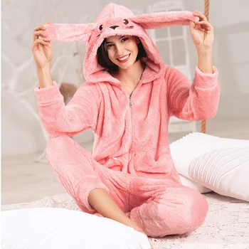 Cheap plain pink flannel polyester hooded footed jumpsuit oneies pyjama pj bodysuit adult baby romper onesie pajamas for women