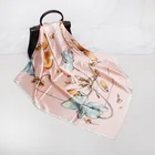 Fashion Silk Scarf Wholesale Luxury Designer Fashion Luxury Imitated Twill Satin Silk Scarf 90x90 For Women Spring
