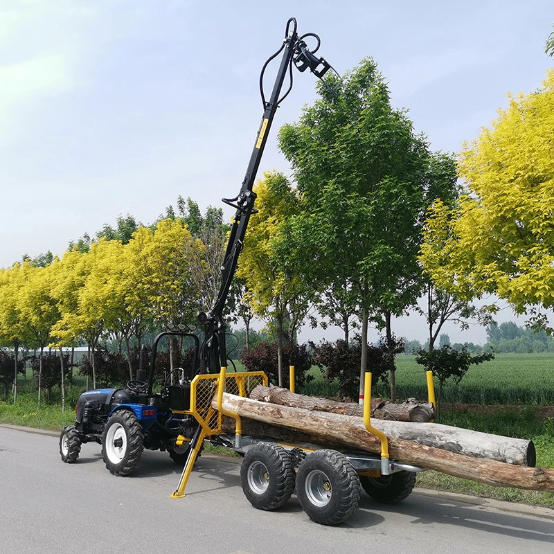 Tractor Hydraulic Wood Timber Grab Loading Trailer 6ton Forest Atv Log