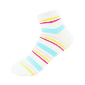 Preppy Style Colors Striped Women's Socks Great Quality Cotton Breathable Ankle Socks