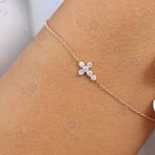 Jewelry Silver Bracelet Gemnel Fine Jewelry 925 Sterling Silver Gold Diamond Cross Bracelet