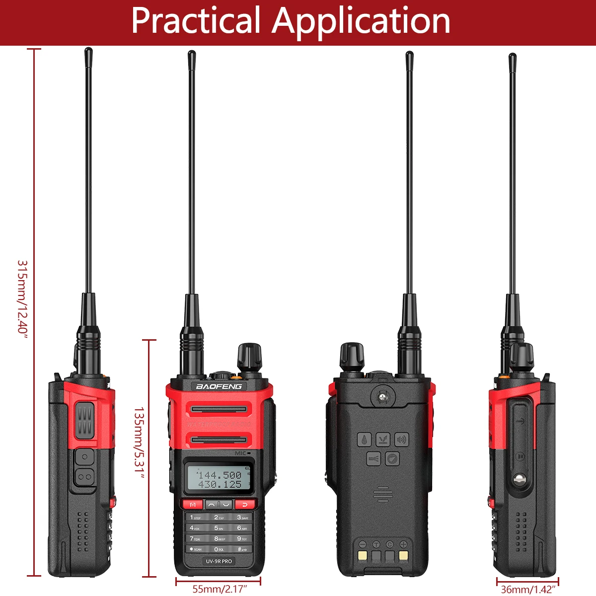 BAOFENG UV-9R walkie talkie dual band with keypad IP67 waterproof handheld radio baofeng uv9r two way radio talkie