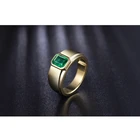 Emerald Ring Ringring High Quality Mens Gold Plated Designer Style 925 Sterling Silver Jewelry Synthetic Emerald Set Ring
