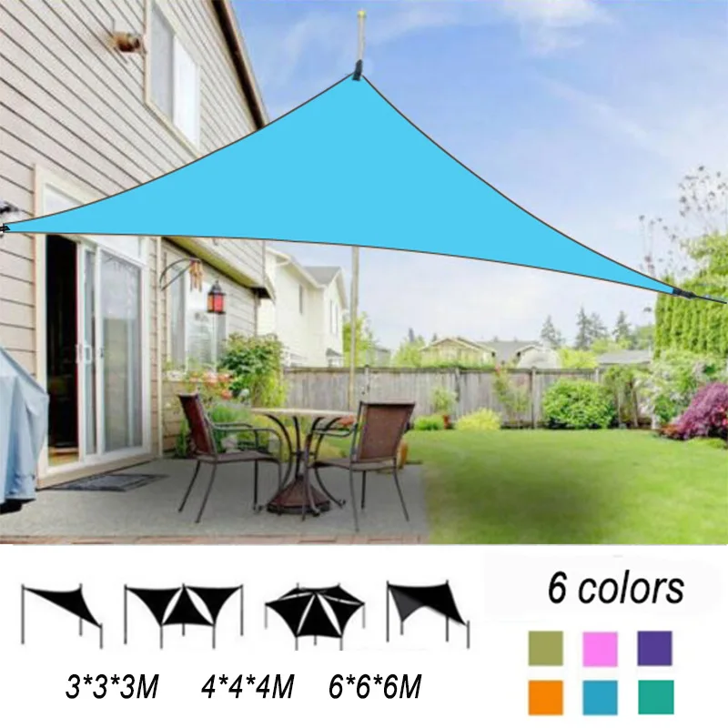 Outdoor Triangle Sun Shadow Shade Sail Garden Swimming Pool Oxford Waterproof Shade Sail