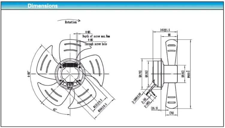 Industrial Electric Axial Fan, 220V/380V, Cast, YWF4E-350 - detail 16