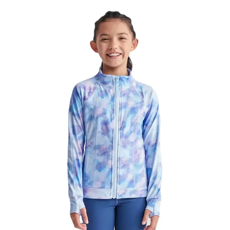 YIYI With Fleece Thick Workout Kids Jackets Tie Dye Printing Outdoor Children Jackets Warm Training Sports Jacket For Kids