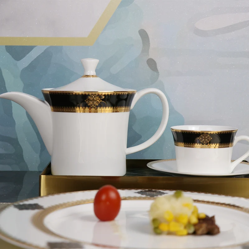 New european gold rim luxury dinnerware sets dinner ware royal fine bone china dinner sets restaurant