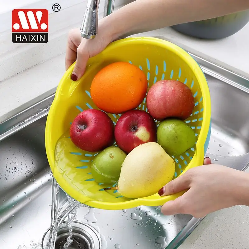 Sieve Basin set  Save Space Plastic Sieve Basket Filter strainer basket Fruit Tray Plastic Colander