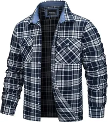High Quality Blank Plaid Flannel Shirts Men,Cotton Casual Oversize Long Sleeve Shirts for Men, Custom Cargo Shirt Jacket for Men