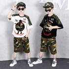 Boy Children's Summer Camouflage Suit 2021 New Boy Summer Sports Loose Short Sleeve Two-piece Handsome