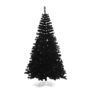 Wholesale Christmas Halloween Ornaments Customized PVC Artificial Decorative Tree Xmas Outdoor Black Christmas Tree