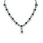 Red Necklace Factory Direct Price Copper Alloy Red Agate Crystal Silver Plated Prong Set Women's Necklace