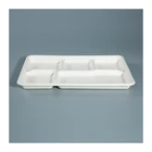 Tray Food Eco Friendly Degradable 6-compartment Tray Sugarcane Bagasse Fast Food Tray