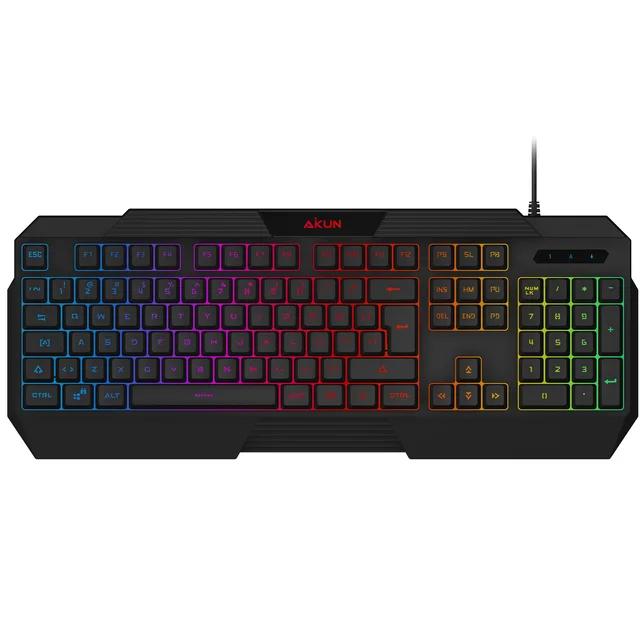 GX510L RGB Gaming Keyboard Gaming Rubber Dome Backlit Keytop Structure, MIC Music LED Indicators Function