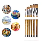 Artist Customized Type Brown Handle With Black Tip Artist Paint Brushes Set For Acrylic Artist Painting Brush