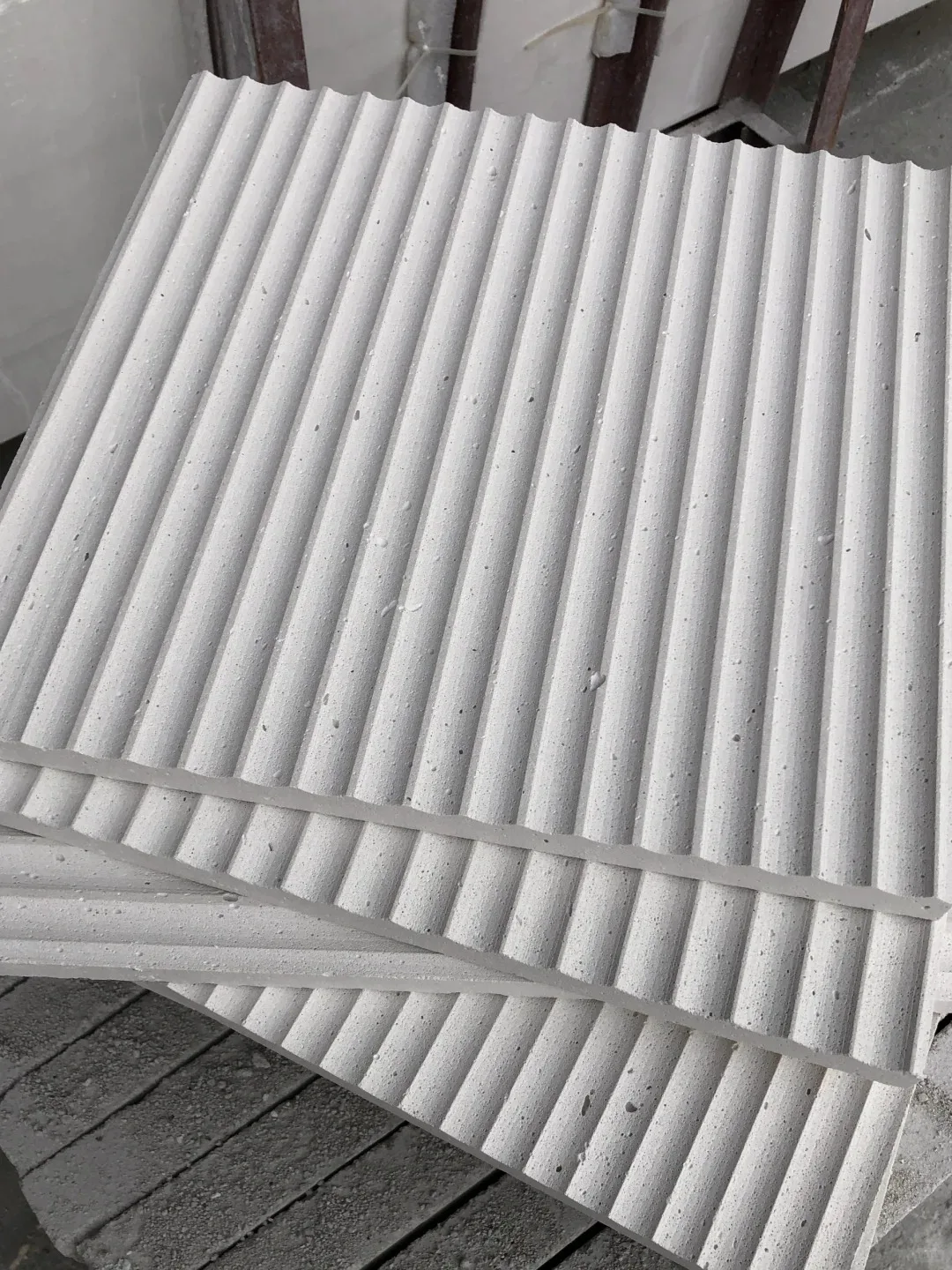 product customized wall decoration panels unique wave shape concave design featuring natural stone travertine marble-3