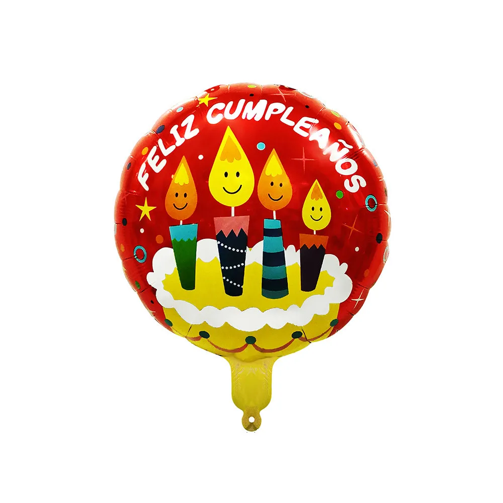 18 Inch Spanish Happy Birthday round aluminum Spanish birthday party decoration wholesale foil balloon