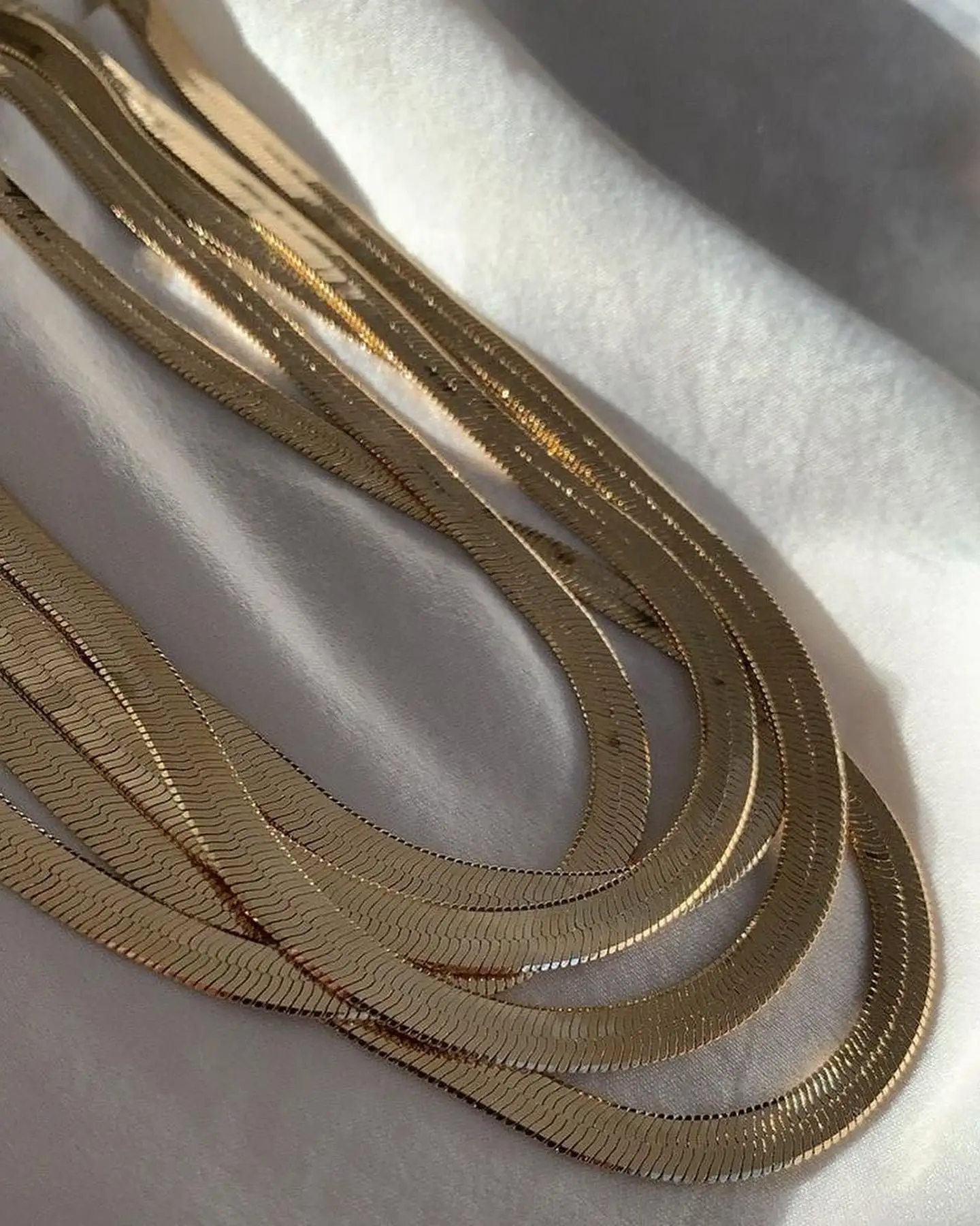 18k Gold Jewelry 4mm Snake Chain Flat 